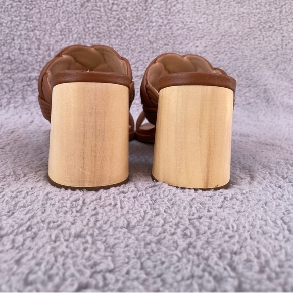 Rachel Zoe Tara Peep Toe Mule Heeled Sandal in Cognac Sz 5.5 - Picture 7 of 12